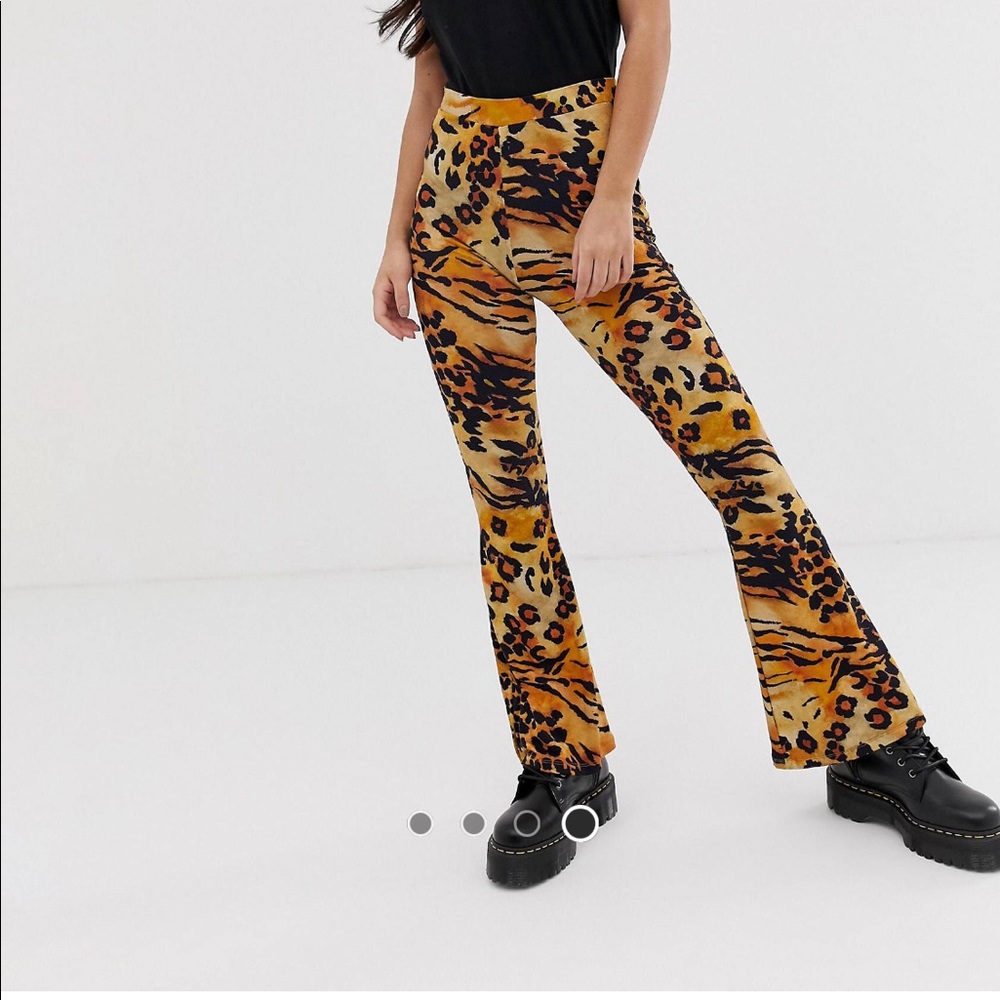 ASOS Tiger Print Flare Pants